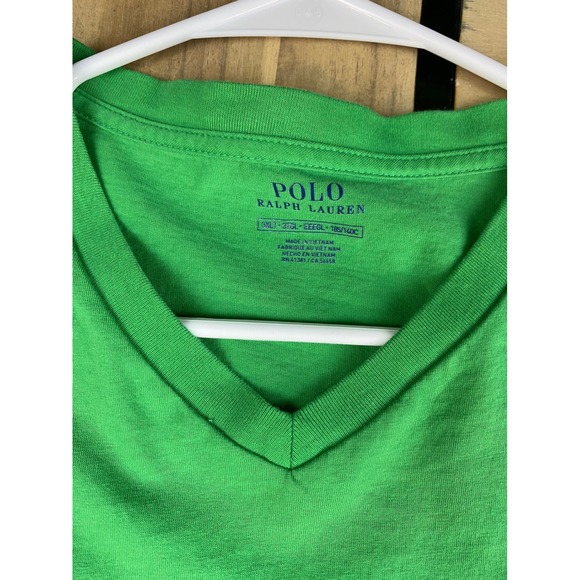 Ralph Lauren Men Green V Neck T Shirt Pony Logo Size 3XL - Picture 4 of 7